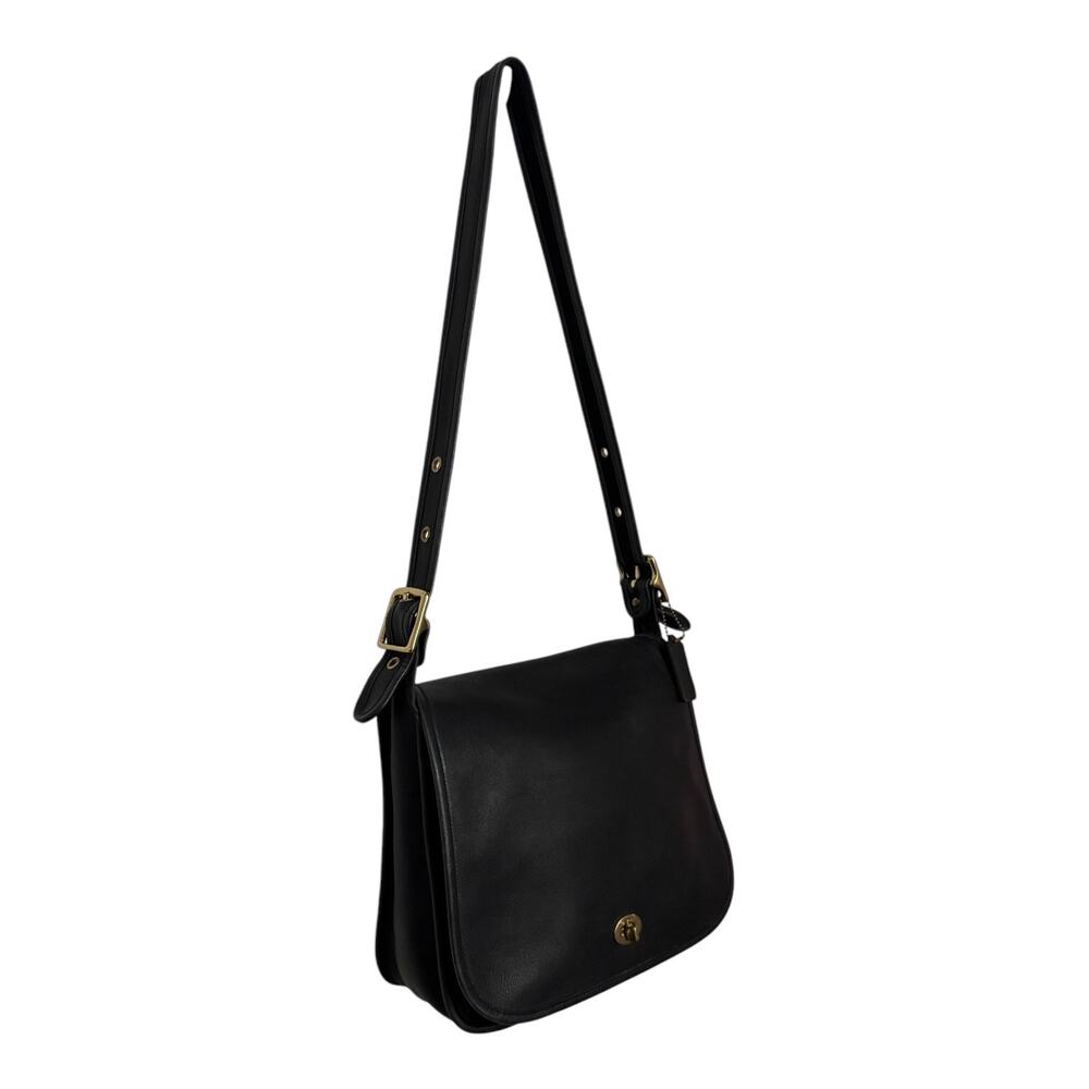 Vintage Y2K Coach Stewardess black leather crossbody bag 9525 adjustable strap - Picture 15 of 16